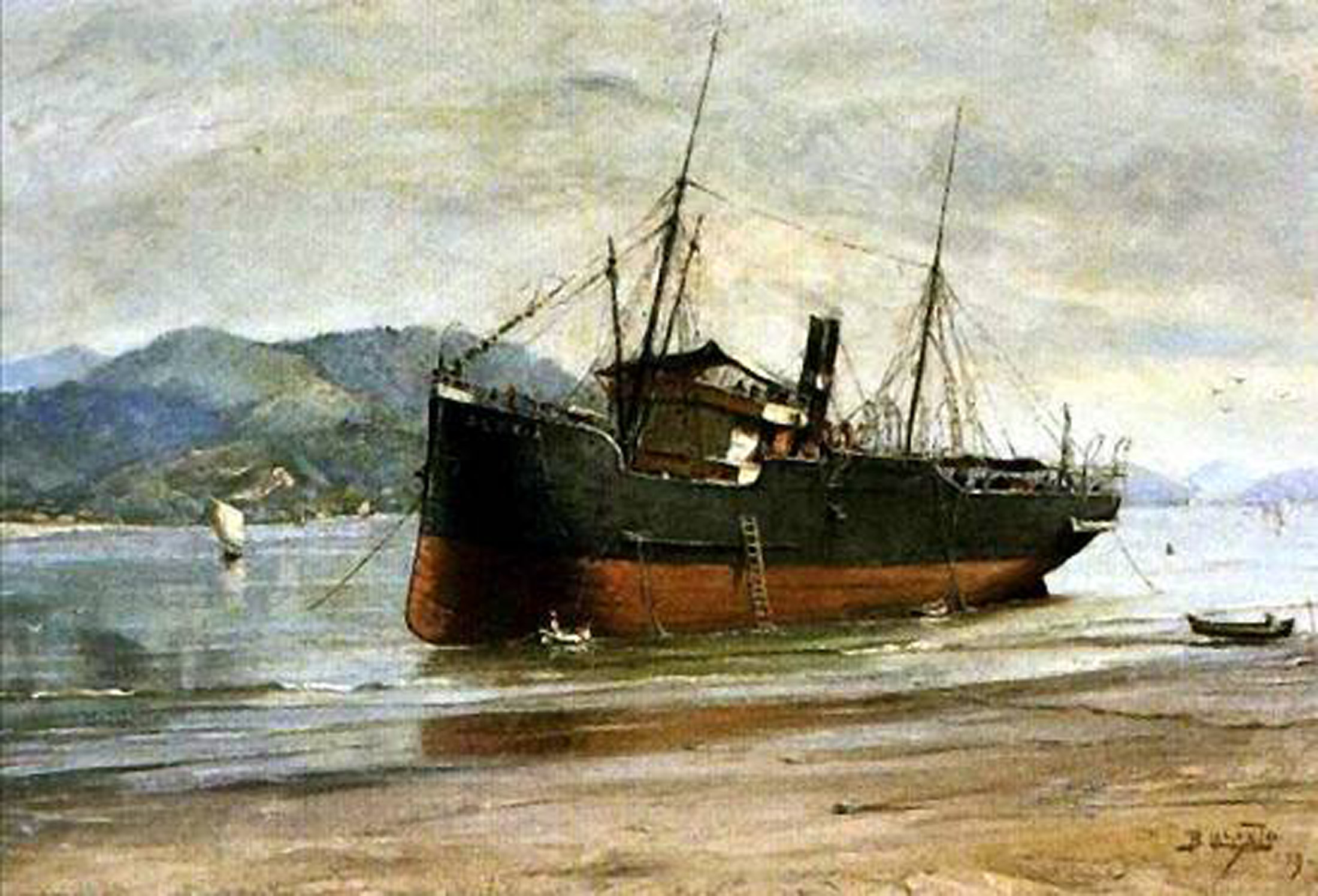 Pintura pode ajudar na busca da história da embarcação (Foto: Reprodução)