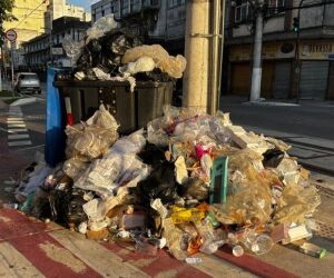 Lixo acumulado vira prato cheio para ratos e preocupa moradores em Santos.