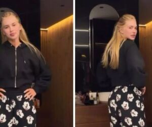 Clim&atilde;o: Vini Jr. pro&iacute;be Virginia de sair de casa com look de passeio em Madri.