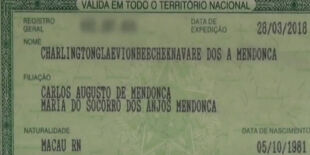 Pai registrou, o cartório aceitou e assim nasceu o nome mais comprido do Brasil