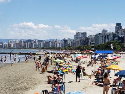 Mutirão de 470 pessoas percorre a praia de Santos e recolhe 268kg