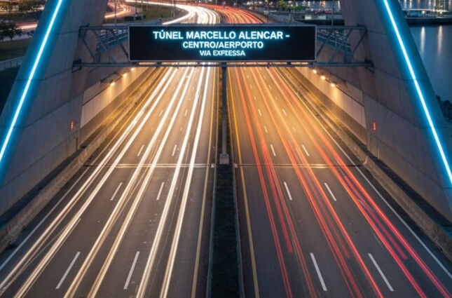 Maior t&uacute;nel urbano do Brasil fica 46 metros abaixo do n&iacute;vel do mar e tem 3.382 metros de extens&atilde;o