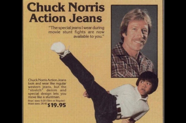 Famosas cal&ccedil;as jeans de Chuck Norris viram rel&iacute;quia e custam fortunas em sites de colecionadores