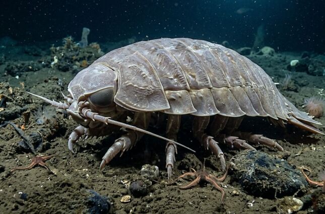 'Barata gigante': Com apar&ecirc;ncia de alien, este animal tem o tamanho de uma crian&ccedil;a e vive no mar
