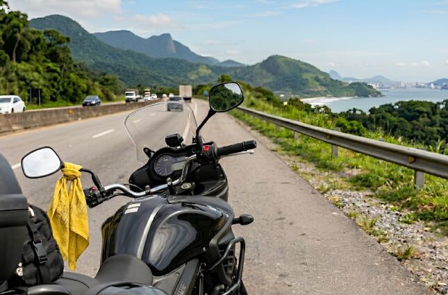 O que significa um pano amarelo amarrado no guid&atilde;o de uma moto na estrada?
