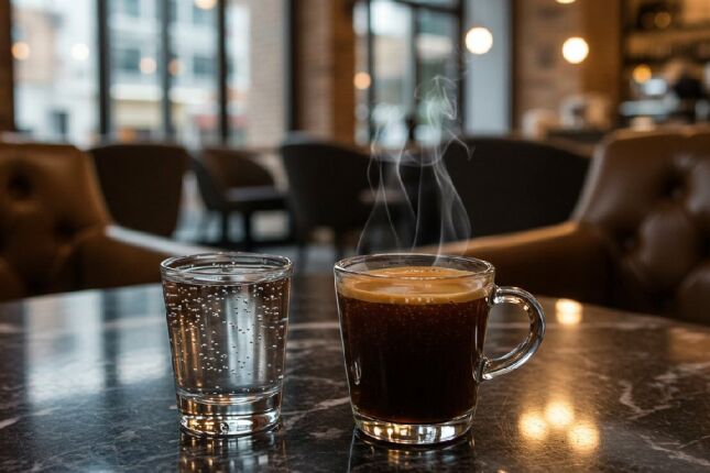 Por que servem água com gás junto com café? Saiba como degustar corretamente
