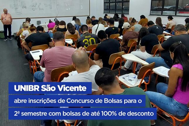 Concurso de Bolsas da Faculdade de São Vicente - UNIBR oferece até 100% de desconto