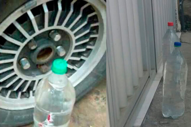 Garrafas PET com água ao lado do carro: superstição ou truque eficaz?