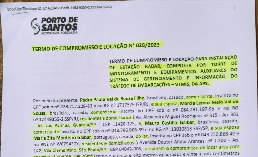 Contrato foi firmado em 6 novembro de 2023 / Foto: Reprodução