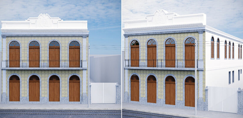 Fachada do edifício passará por um amplo processo de revitalização, e contará com as mesmo visual (Gabriel Aguiar/Divulgação)