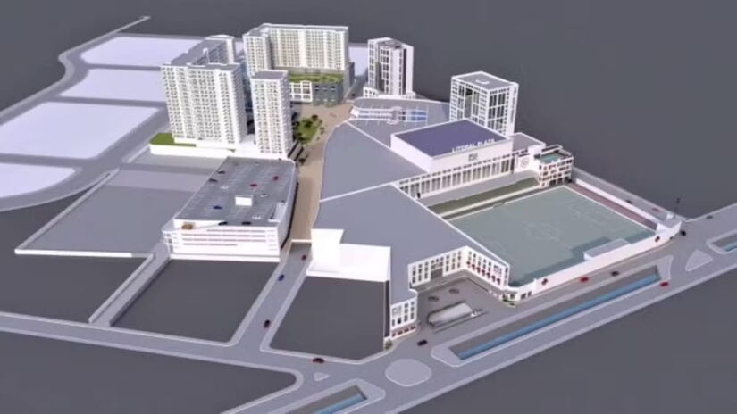 Um dos diferenciais do projeto é o inovador conceito de open mall, com lojas no térreo abertas para o exterior (Reprodução)