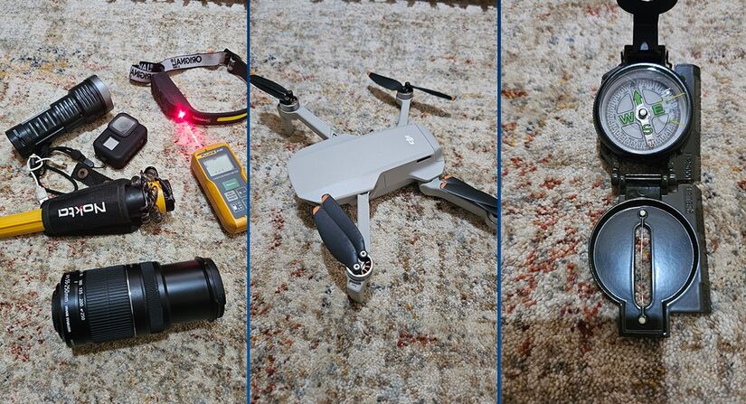 Outros Equipamentos: Drones, lentes, medidor de distância a laser, GoPro, lanternas, detector de metais, bússola, entre outros dispositivos, também são frequentemente utilizados em expedições ufológicas.