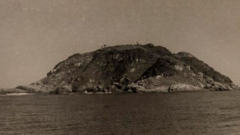 A Ilha da Queimada Grande em 1950. / Crédito: Acervo Histórico/Centro de Memória do Instituto Butantan