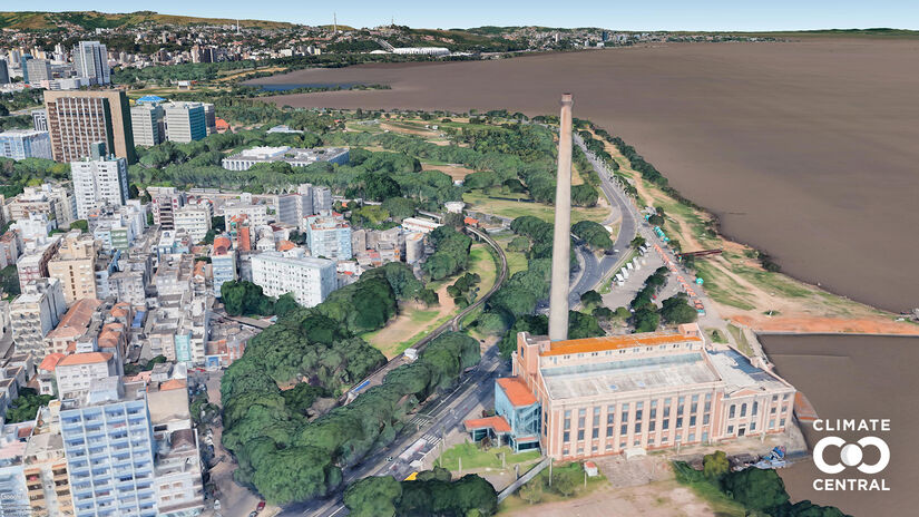 Usina do Gasômetro (RS): Créditos: Climate Central