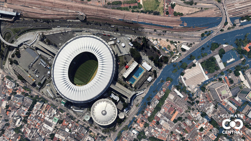 Estádio do Maracanã (RJ). Créditos: Climate Central