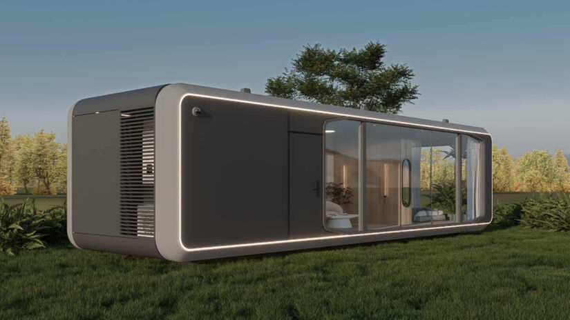 A casa cápsula é projetada para ser entregue pronta, sem a necessidade de obras convencionais / Divulgação/Höli Haus