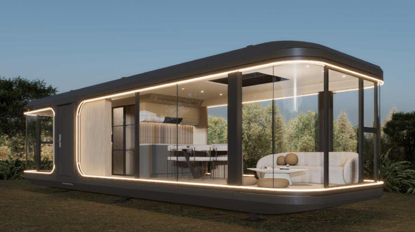 Com 38 metros quadrados, o modelo importado da China é feito de aço galvanizado e alumínio / Divulgação/Höli Haus