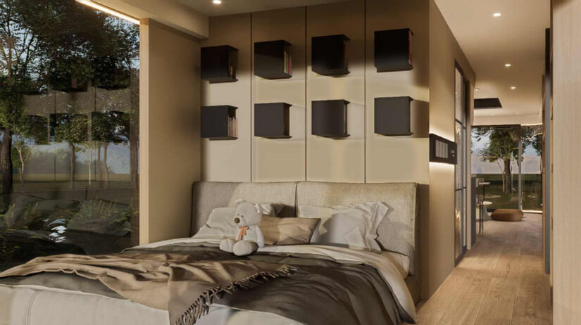 O modelo padrão inclui sala, quarto, cozinha e banheiro em um único espaço integrado / Divulgação/Höli Haus