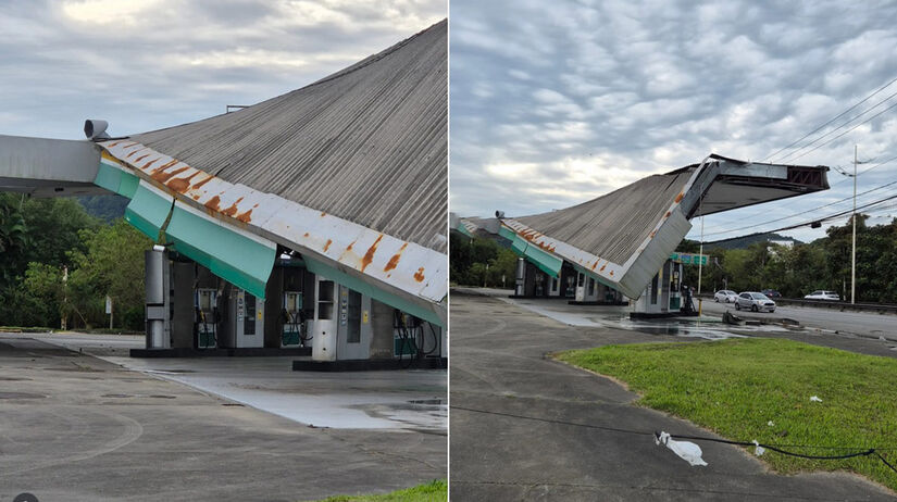 Praia Grande: O posto de gasolina fica próximo ao Portinho / Reprodução/Praia Grande e Região