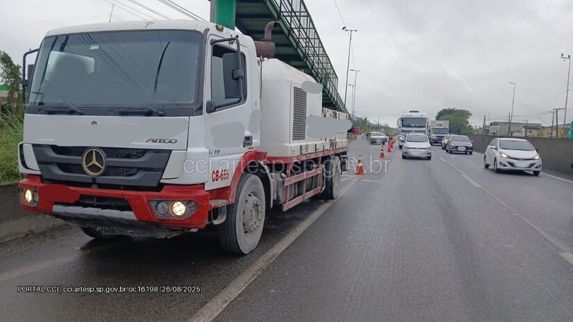 Um caminhão colidiu com uma moto na Rodovia Cônego Domênico Rangoni, no km 3+200/Reprodução/Artesp