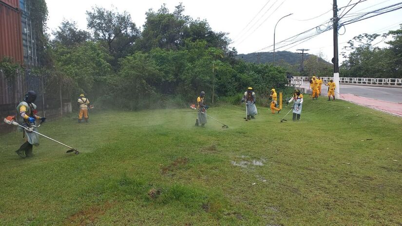 Algumas regiões já foram contempladas com zeladoria e serviços de capinação manual/Reprodução/PMG