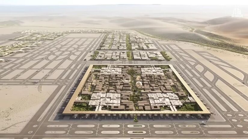Esse conceito se aplica ao Aeroporto Internacional Rei Salman, que não será apenas um aeroporto, mas sim parte de uma nova abordagem urbana