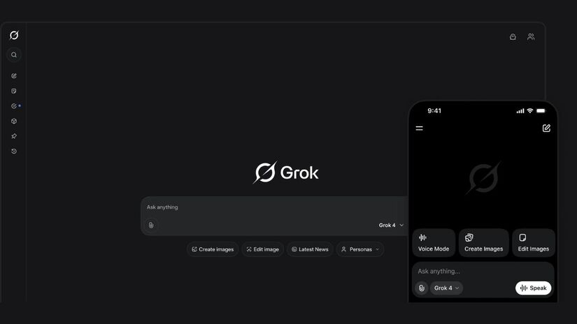 Interface do Grok, a inteligência artificial desenvolvida pela xAI segue em fase de treinamento intensivo após a reestruturação/ Divulgação