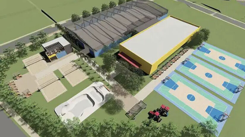 Centro de esportes, incluindo rampas de skate / Divulgação/Reserva Raposo