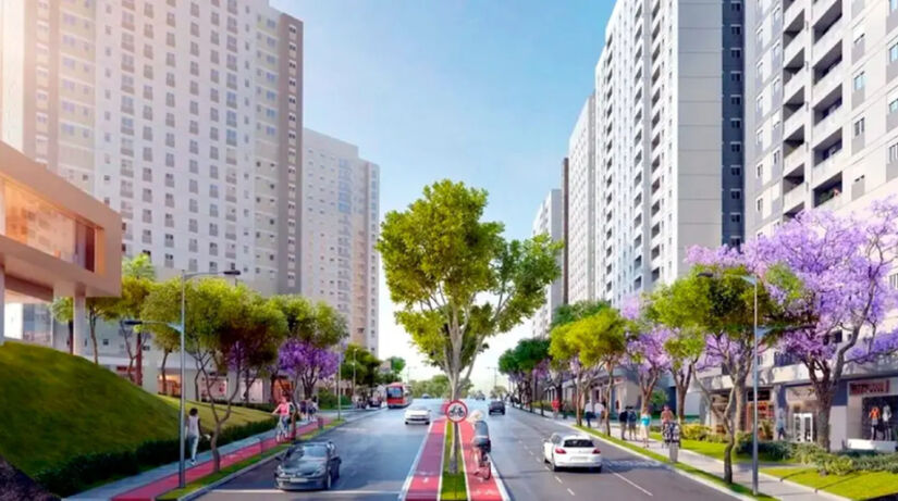 São 124 torres que integram residências e áreas comerciais, seguindo o conceito de cidades inteligentes / Divulgação/Reserva Raposo