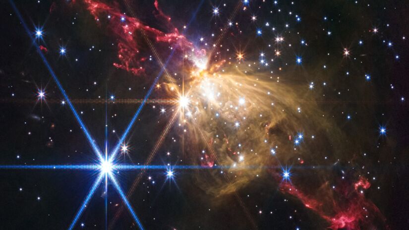 Um imenso jato estelar nos arredores da Via Láctea / NASA, ESA, CSA, STScI, Yu Cheng (NAOJ)