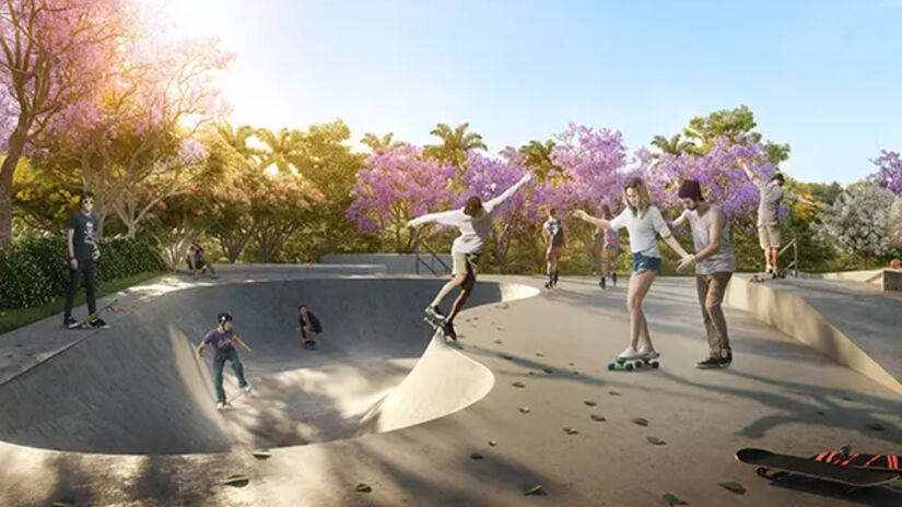 Centro de esportes, incluindo rampas de skate / Divulgação/Reserva Raposo
