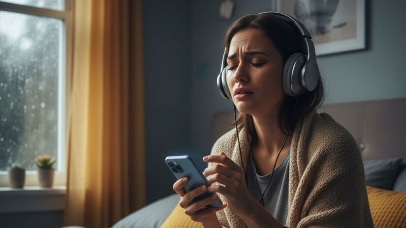 O BMRQ mede a evocação emocional, isso quer dizer o quanto uma pessoa se emociona com a música  se ela arrepia, chora ou sente um impacto profundo ao ouvir determinadas canções. Essa dimensão revela como sons e melodias acionam regiões do cérebro ligadas à emoção/ Gerada por IA/Gemini