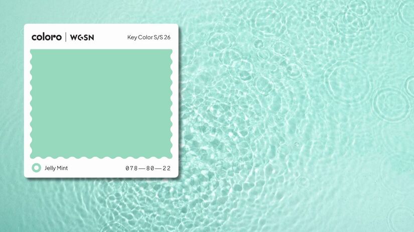 Jelly Mint é uma tonalidade dinâmica com qualidade jovem que impulsiona a estética 'kawaii' (fofa). É nostálgico, divertido e se encaixa na proposta Microalegrias  pequenos momentos de prazer. É uma cor sobrenatural e digital/ Freepik/Coloro
