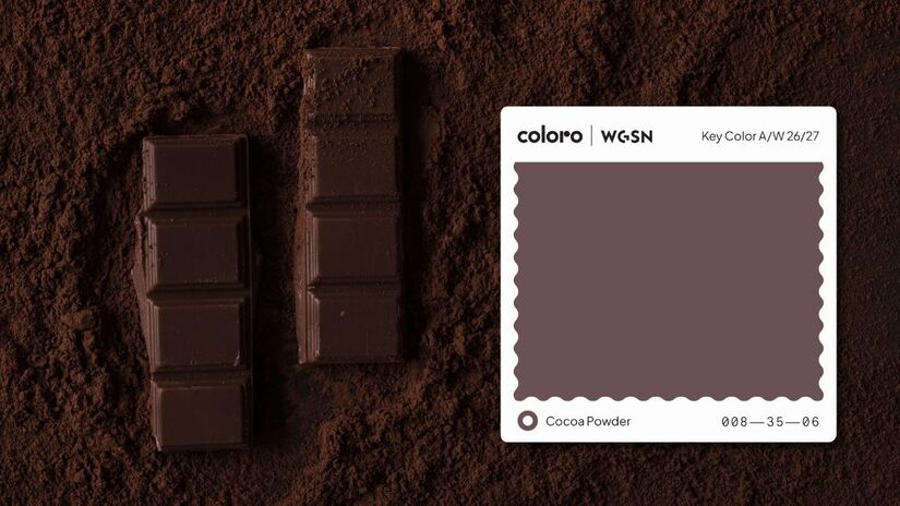 O Cocoa Powder, ou marrom avermelhado que evoca sentimentos de nostalgia. Alinha-se à arte, ao artesanato e à busca por desaceleração. É um tom terroso e elegante que deve ser adotado como um novo tom escuro atemporal na moda/ drobotdean/Freepik/Coloro