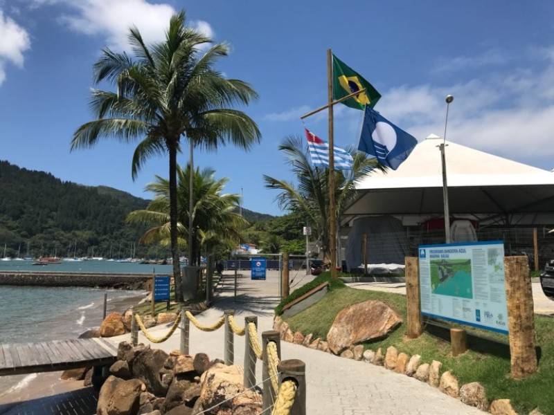 Marina Kauai, em Ubatuba, São Paulo, ganhou o selo - Reprodução - Selo Bandeira Azul
