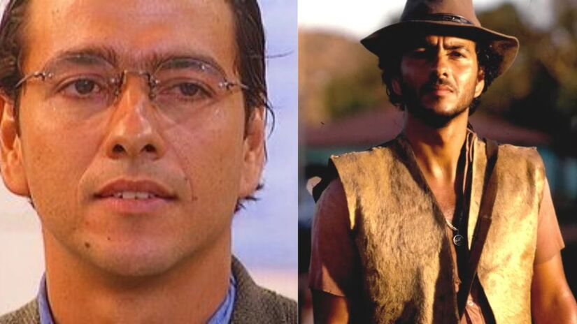 Marcos Palmeira em dose dupla: o ator como João Coragem em Irmãos Coragem (1995) e como Alexandre em Torre de Babel (1998). (Acervo/Globo)