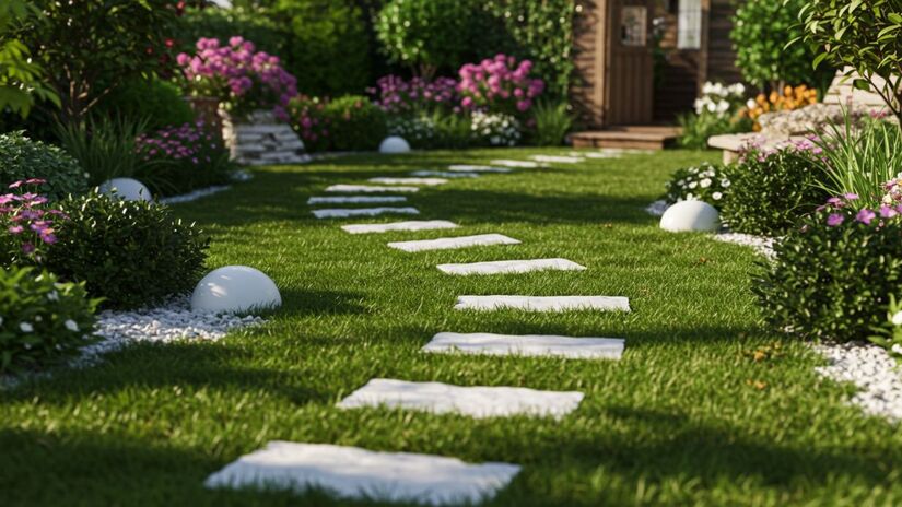 Funcionais e sustentáveis: tendência no paisagismo mundial, as pedras brancas unem beleza, praticidade e sustentabilidade, criando um microclima estável para o seu jardim