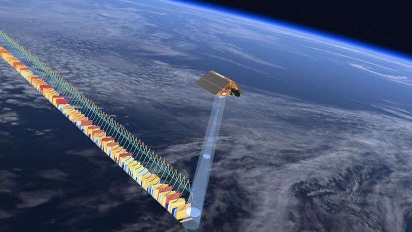 Satélites da ESA registraram ondas de até 20 metros durante a tempestade Eddie, equivalentes à altura do Arco do Triunfo/Reprodução