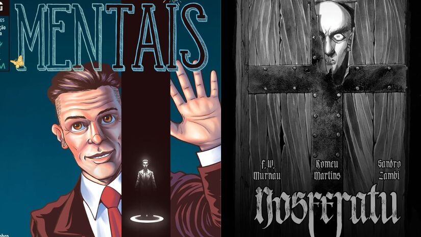 Outras publicações da editora incluem as HQs "O Devorador de Almas", indicada Troféu HQMix em 2025, "Nosferatu" e as recém-lançadas "Cover" e "Mentais"./ Kaiju Editora