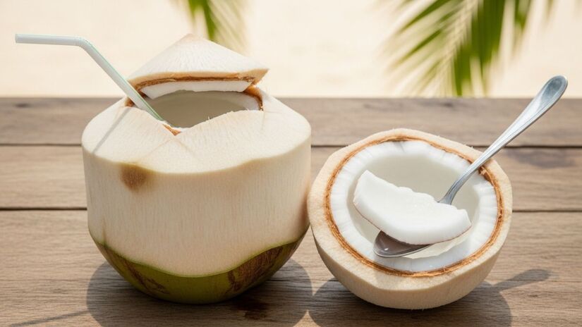 O coco é versátil e nutritivo, tradicionalmente usado tanto na culinária quanto em práticas medicinais