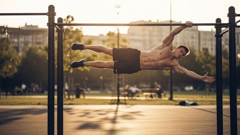É possível ganhar massa muscular usando apenas o peso do corpo, desde que o treino siga princípios corretos de progressão e intensidade / Fotos: Imagens geradas por IA/ImageFX