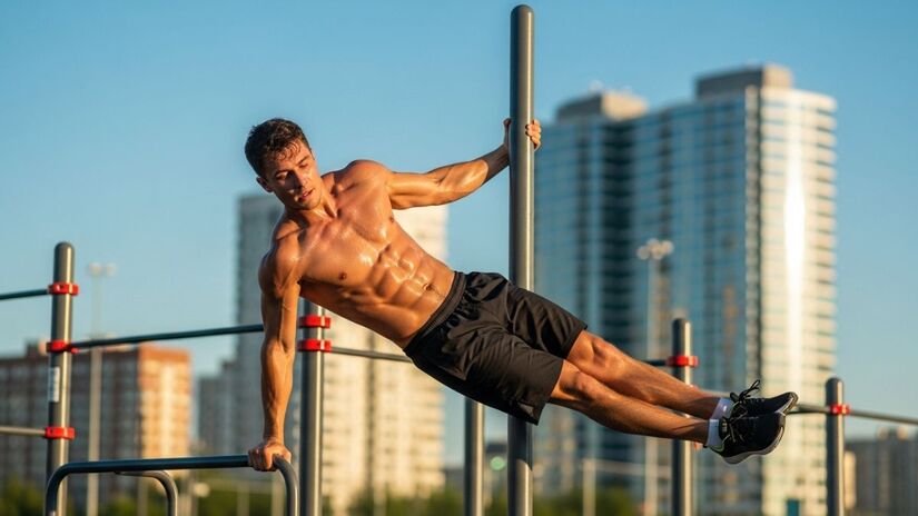 A calistenia utiliza o próprio peso corporal como resistência e pode gerar hipertrofia muscular de forma eficiente