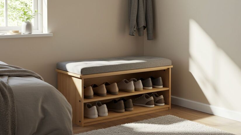 Serve para guardar sapatos, roupas usadas, bolsas e acessórios de forma discreta e organizada