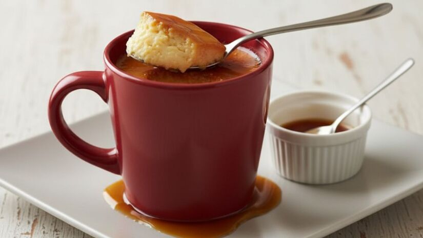 Pudim de caneca cremoso e rápido para adoçar o cardápio/ Gerado por IA/Gemini