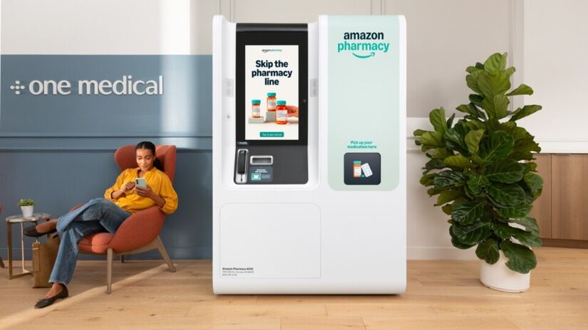 O 'quiosque automático' é bem moderno e lembra um caixa eletrônico - Crédito: Amazon
