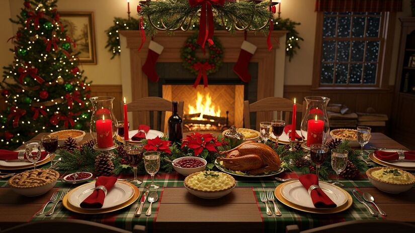 Detalhes metálicos e iluminação suave se tornam os protagonistas de um Natal moderno e sofisticado