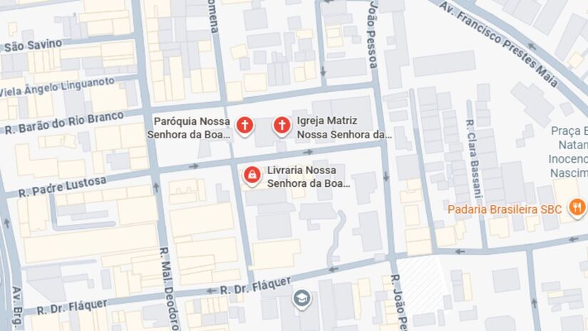 A localização da capela era considerada estratégica, junto à antiga estrada de Santos/Reprodução/Google Maps