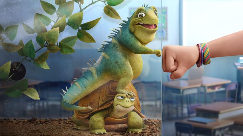 A animação Leo não apenas leva a dublagem original de Adam Sandler, como também o próprio comediante assina o roteiro e produção (Netflix/Divulgação)