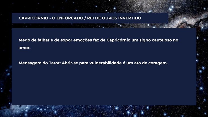 Como o signo de Capricórnio se sabota no amor, segundo o Tarot Terapêutico / Arte/DL