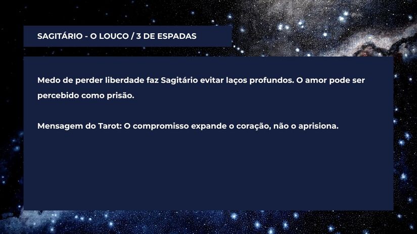 Como o signo de Sagitário se sabota no amor, segundo o Tarot Terapêutico / Arte/DL